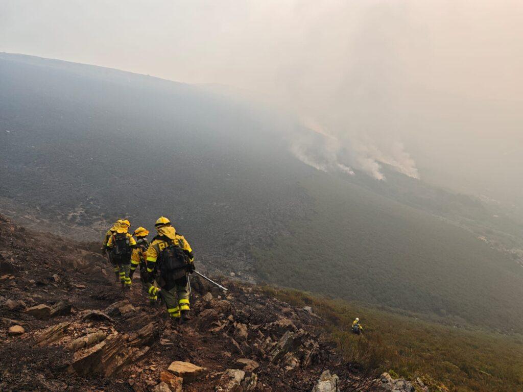 La UME interviene en el incendio forestal de Barniedo de la Reina. Subdelegación del Gobierno.