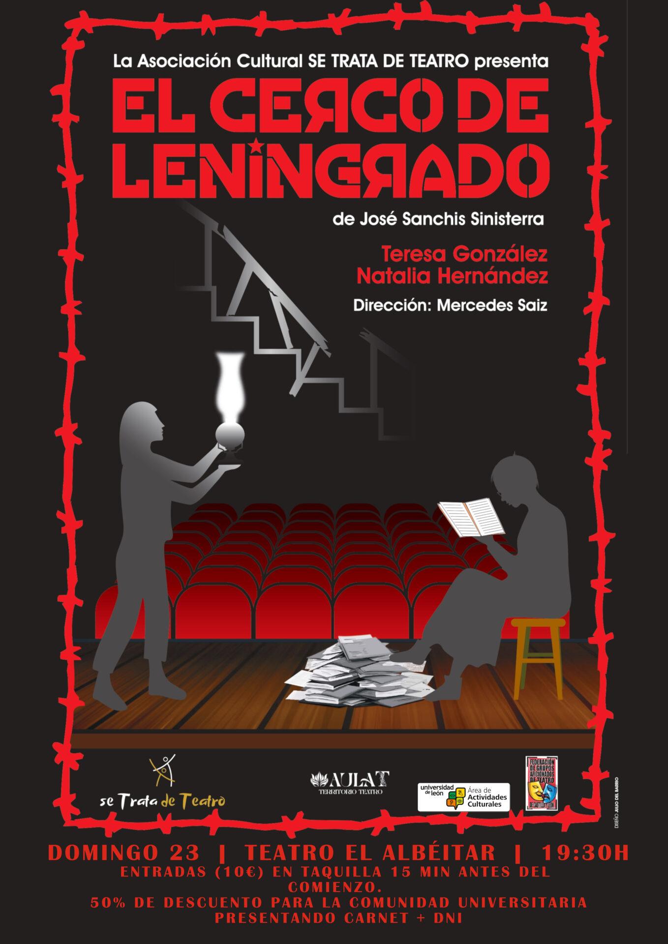 Cartel oficial de ‘El cerco de Leningrado’, producción de Se Trata de Teatro dirigida por Mercedes Saíz.